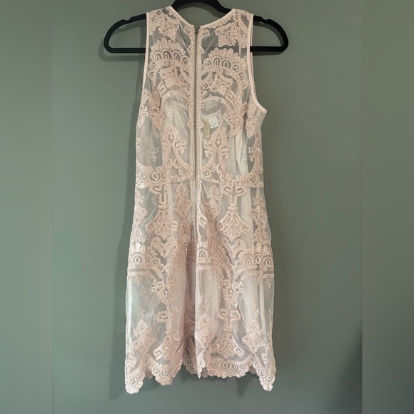 Divided by HM, size 8, light pink sheer mini body con dress with slip, zipper - Picture 3 of 5